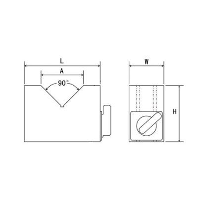 Magnet V-blok 70x40x50 mm med on/off funktion (2 stk)